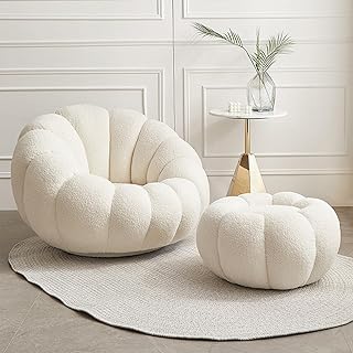 Accent Lounge Stuhlset – Bequemes Wollstoffdesign für Wohnzimmer-Dekoration, moderner und elegan…
