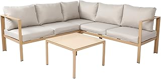 SVITA Missouri Gartenlounge 4-teiliges Outdoor Sofa Set aus verzinktem Stahl Ecklounge mit Tisch …