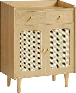 VASAGLE BOHOVEN Kollektion – Sideboard, Küchenschrank mit Türen in Rattan-Optik, Aufbewahrungss…