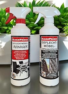 Geflechtmöbel Pflege Set: je 0,5 Liter Reinger und 0,5 L Imprägnierung | transparent UV-Stabil …