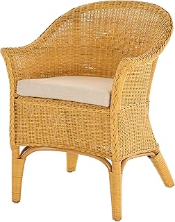 Rattan-Sessel Natur Esszimmersessel Korb-Sessel Rattanmöbel Rattansessel Rattanstuhl mit Armlehn…