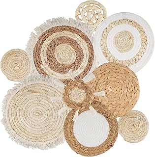 Rongxze Boho Wanddeko, 9 Stück, Gewebte Wandkörbe, Handgefertigt | Runde Wandkunst, Bauernhaus-…