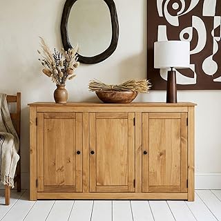 IDIMEX Sideboard CANCUN mit drei Türen – Massivholz Kiefer, Gebeizt/Gewachst, Vielseitig für Wo…