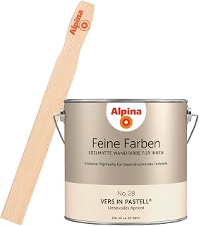 Alpina Feine Farben mit Rührstäbchen | Nr. 28 Pastellwürmer | edle matte Innenfarbe | Wandfarb…
