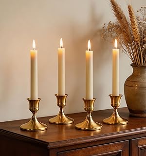 Kerzenständer Gold Metall Taper Kerzenhalter, 4 Stück Kleine Kerzenständer Vintage Moderne Dek…