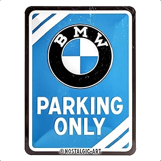 Nostalgic-Art Retro Blechschild, 15 x 20 cm, BMW – Parking Only Blue | Original BMW Lizenzprodu…