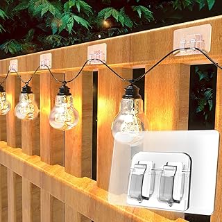 25 Stück Große Deko-Haken für Innen & Außen,Selbstklebend & Werkzeuglos, Transparente Clips f…