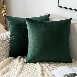 EMEMA Kissenbezug 40×40 Samt Dekokissen Dunkelgrün Kissenhülle Sofakissen Dekorative Pillow Cas…