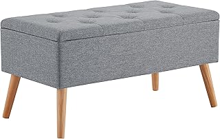 Zedelmaier Sitzbank mit Stauraum Sitztruhen Footstool Aufbewahrungsbox Stuhl Polstersitz aus Samt…