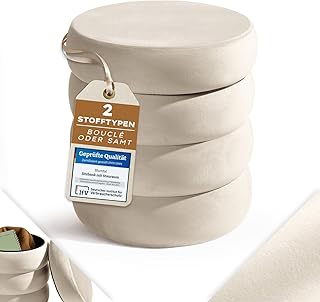 Blumtal Hocker mit Stauraum rund, Samt-Bezug – robuster Sitzhocker mit Stauraum & Samtoptik extra…
