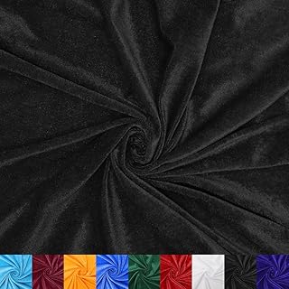 2 Meter Pannesamt Stoff Meterware Samtstoff Schwarz Glänzender Stretch Samt 160cm Breit Brillian…