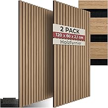 tectake® 3D Akustikpaneele 120 x 60 x 2,1 cm, Holz Optik Paneele, Wandpaneele in Holzoptik als S…