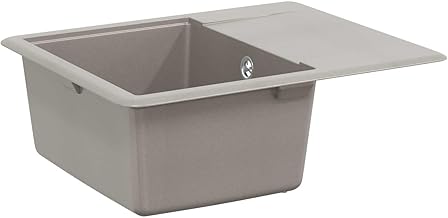 Granit Spüle 560×460 mm Grau 80% Quarz Küchenspüle rechteckig Modernes Design robust hitzebest…