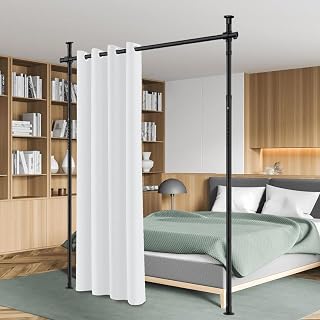 𝗝𝗮𝘆𝘀𝗲𝘂𝘄 Raumteiler Paraventgestell ohne Bohren, freistehende Gardinenstange …