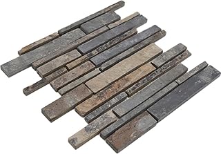 Mosaik Fliese Schiefer Naturstein rost Brick Schiefer rustik für BODEN WAND BAD WC DUSCHE KÜCHE…