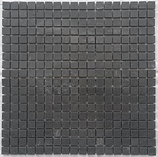 Mosaikfliese Schiefer Anthrazit 30×30 cm matt Naturstein Matte Fliesen Schwarz 1 stück