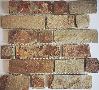 Mosaik Fliese Schiefer Naturstein braun rost für WAND BAD DUSCHE KÜCHE FLIESENSPIEGEL THEKENVER…