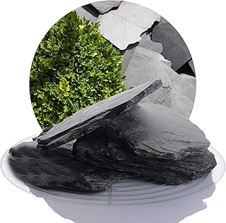 Schicker Mineral Schiefer Ziersplitt schwarz 70-200 mm 25 kg, Schiefersplitt aus Deutschland, Sch…