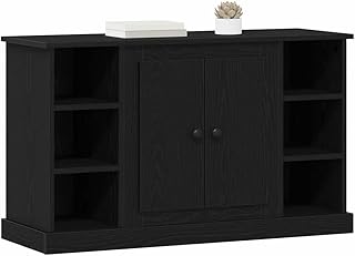 vidaXL Sideboard Schwarz Eichen-Optik 100 x 35,5 x 60 cm Holzwerkstoff, Rustikaler Sideboard-Spei…