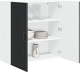 vidaXL Wandschrank Porto Schwarz 80 x 31 x 80 cm Holzwerkstoff, Moderner, robuster Küchenregal, …