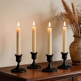 Kerzenständer Schwarz Metall Taper Kerzenhalter, 4 Stück Kleine Kerzenständer Vintage Moderne …