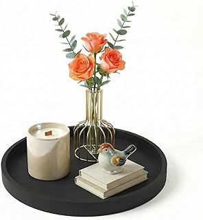Dekoratives Tablett, 23 cm rundes Tisch-Tablett, Silikon-Wohnaccessoire, Kosmetiktablett & Schmuc…