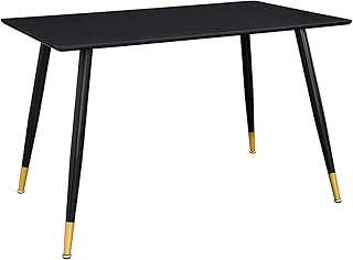 Riess Ambiente Design Esstisch Paris – 120cm – schwarz Gold – schwarzer Tisch aus Eichenholz mit …