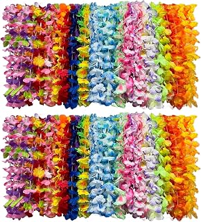 100 Stücke Hawaii Blumenketten Hawaiikette Halskette Tropischen Hawaiianischen Blumen-Seiden-Lei…