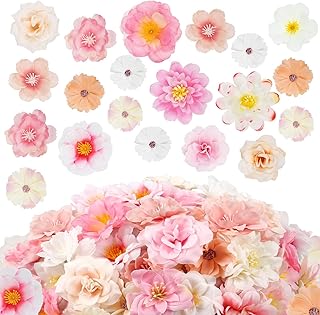 50 Stück Kunstblumen Blumenköpfe, Kunstblumen Deko Künstliche Blumen Mini Seidenblumen Künstl…