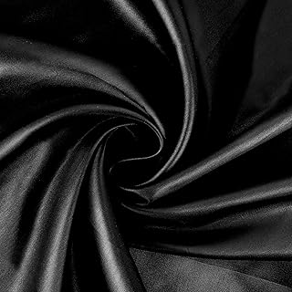 Satin Stoff Meterware 155 Cm X 92 Cm Schwarzer Stoff Schwarz Glänzender Und Seidiger Futterstoff…