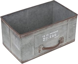 Garneck Vintage Metall Pflanzwanne Ovaler Blumeneimer Für Shabby Chic Dekoration – Robuster Eise…