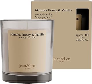 Jean & Len Scented Candle Manuka Honey & Vanilla, hergestellt mit Sheabutter, Brenndauer ca. 40 S…