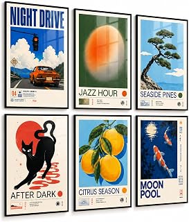 PosterPost 6x Vintage Japan Poster Set DIN A4 | Hochwertige Retro Art Prints, Wandbilder und Kuns…