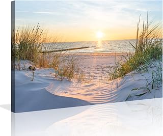 Visario Leinwandbild 120×80 cm 5009 Dünen Strand Nordsee Ostsee Meer – Wandbild Natur Landschaft…