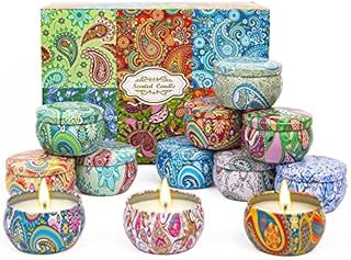 12 Stück Duftkerzen Kerzen, Geschenk set für Frauen, Natürliches Sojawachskerzen-Geschenkset f…