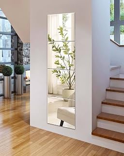 Wandspiegel Klebespiegel Spiegelfliesen Selbstklebend 35×35 Glas HD DIY Türspiegel Ganzkörpersp…