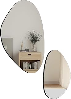 HOMCOM Wandspiegel 2er-Set 70 x 46 cm, 49,5 x 31 cm Fenster Spiegel mit Metallrahmen Dekorativer …