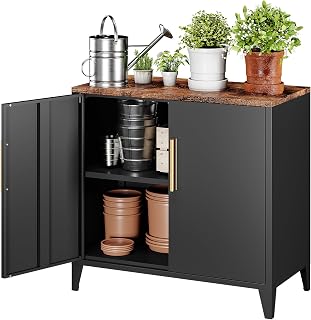 Sightlife Metallschrank Aufbewahrungsschrank Metall kommode Sideboard Küchenschrank Balkonschran…
