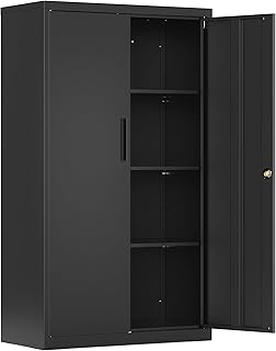 SONGMICS Aktenschrank, Metallschrank, Aufbewahrungsschrank, Büroschrank abschließbar, mit 2 Tü…