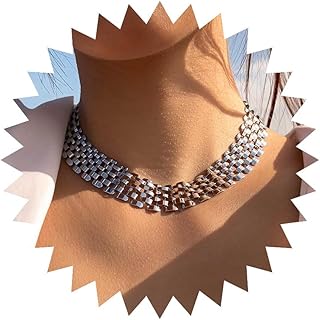 Silberne Klobige Kette Halskette Einfacher Latzkragen Halskette Dicke Geometrische Kette Schlüss…