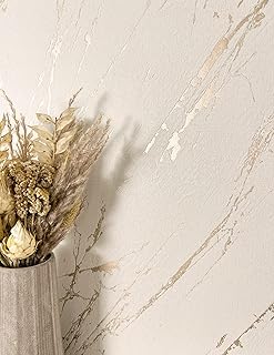 Newroom Vliestapete Beige Marmoroptik Wohnzimmer Glam Luxus Tapete | gold-kupferfarbene Metallic-…