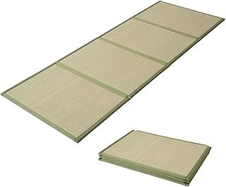 EMOOR Japanische Tatami-Matte 90 x 200 cm Natur-Segergras (Ungefärbt), Faltbare Igusa-Matratze B…