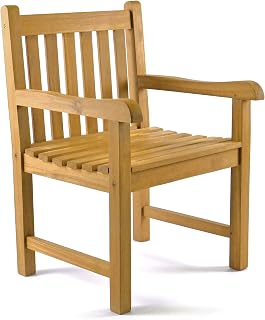 Divero Gartenstuhl Sylt aus Teak Holz, behandelt – Farbe: Braun