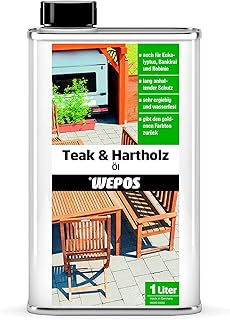 Wepos 2000300657 Teak- und Hartholz Öl 1 Liter ölfarbig