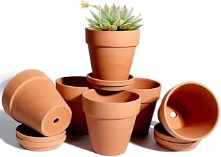 vensovo 6er-Pack 10 cm Terrakotta-Töpfe mit Untersetzern und Ablaufloch | Tontöpfe für Pflanze…