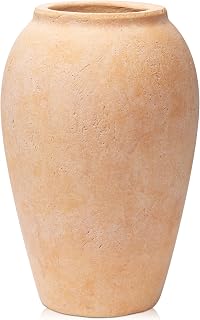 Oairse Handgefertigte Terrakotta-Vasen, 25 cm hoch, Vintage-Keramikvase für Blumen, rustikale De…