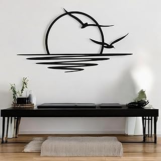 Tubibu Metall-Wandkunst – Sonnen-Glitzer-Wanddekoration – schwarze minimalistische Linienkuns…