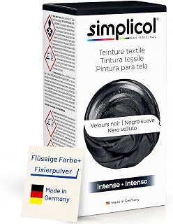 simplicol Textilfarbe intensiv Samt-Schwarz 1er Pack | Textilfarbe Waschmaschinenfest | Flüssige…