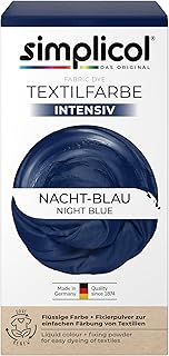 simplicol Textilfarbe intensiv Nacht-Blau 1er Pack | Textilfarbe Waschmaschinenfest | Flüssige F…