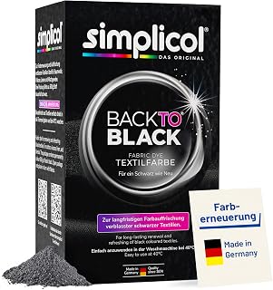 simplicol Back-To-Black Textilfarbe Schwarz 400 g | Farberneuerung für schwarze Kleidung und Sto…